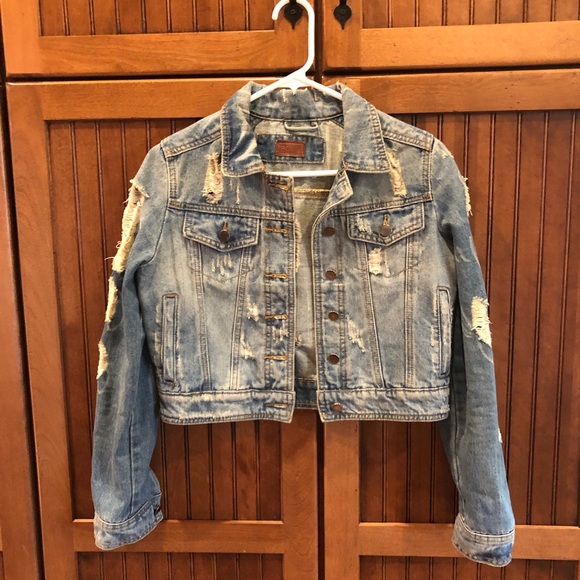 POL Jackets & Blazers - Vintage Distressed look Jean Jacket
